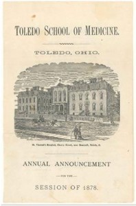St. Vincent's Toledo School of Medicine, 1878
